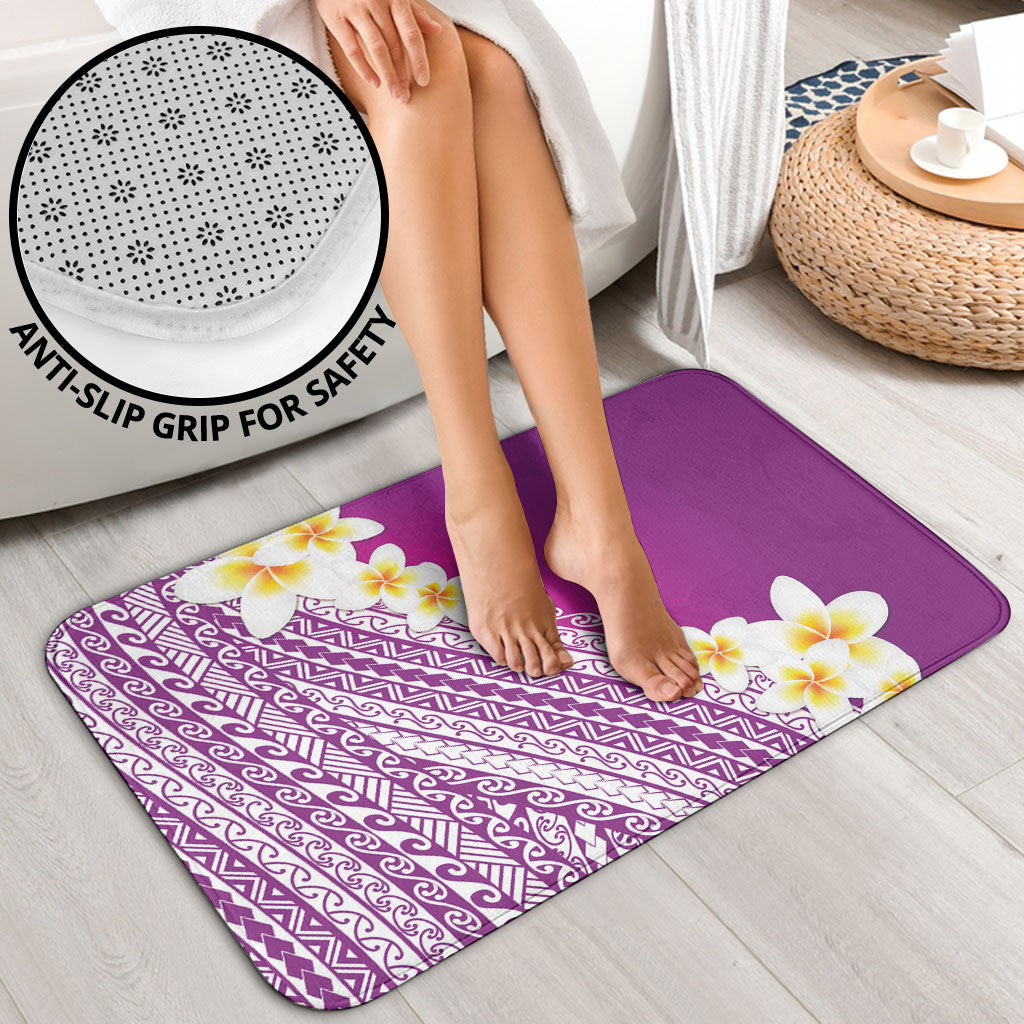 Tahiti Plumeria Tribal Pattern Bathroom Set Wave Style Purple LT05 - Polynesian Pride