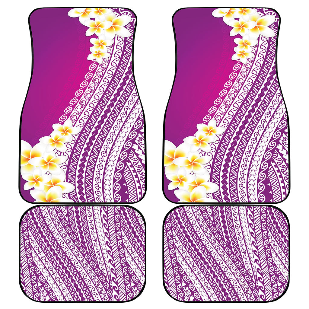 Tahiti Plumeria Tribal Pattern Car Mats Wave Style Purple LT05 - Polynesian Pride