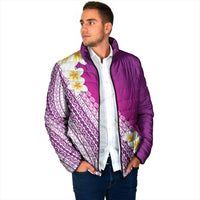 Tahiti Plumeria Tribal Pattern Padded Jacket Wave Style Purple LT05 - Polynesian Pride
