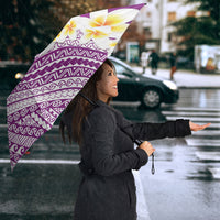 Tahiti Plumeria Tribal Pattern Umbrella Wave Style Purple LT05 - Polynesian Pride