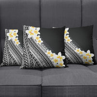 Tahiti Plumeria Tribal Pattern Pillow Cover Wave Style Black LT05 - Polynesian Pride
