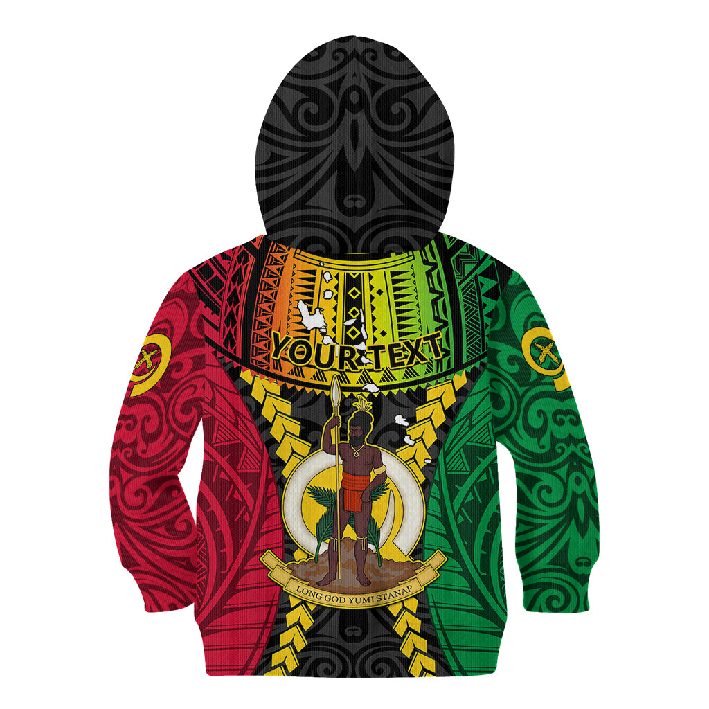 Personalized Vanuatu Kid Hoodie Vanuatuan Coat Of Arms Mix Pig Tusk Poynesian Pattern LT05 - Polynesian Pride