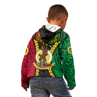 Personalized Vanuatu Kid Hoodie Vanuatuan Coat Of Arms Mix Pig Tusk Poynesian Pattern LT05 - Polynesian Pride