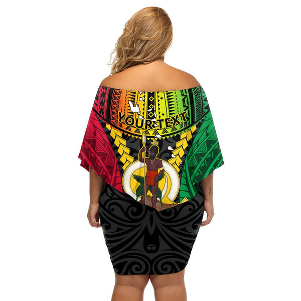 Vanuatu Couples Matching Off Shoulder Maxi Dress and Hawaiian Shirt Vanuatuan Coat Of Arms Mix Pig Tusk Poynesian Pattern LT05