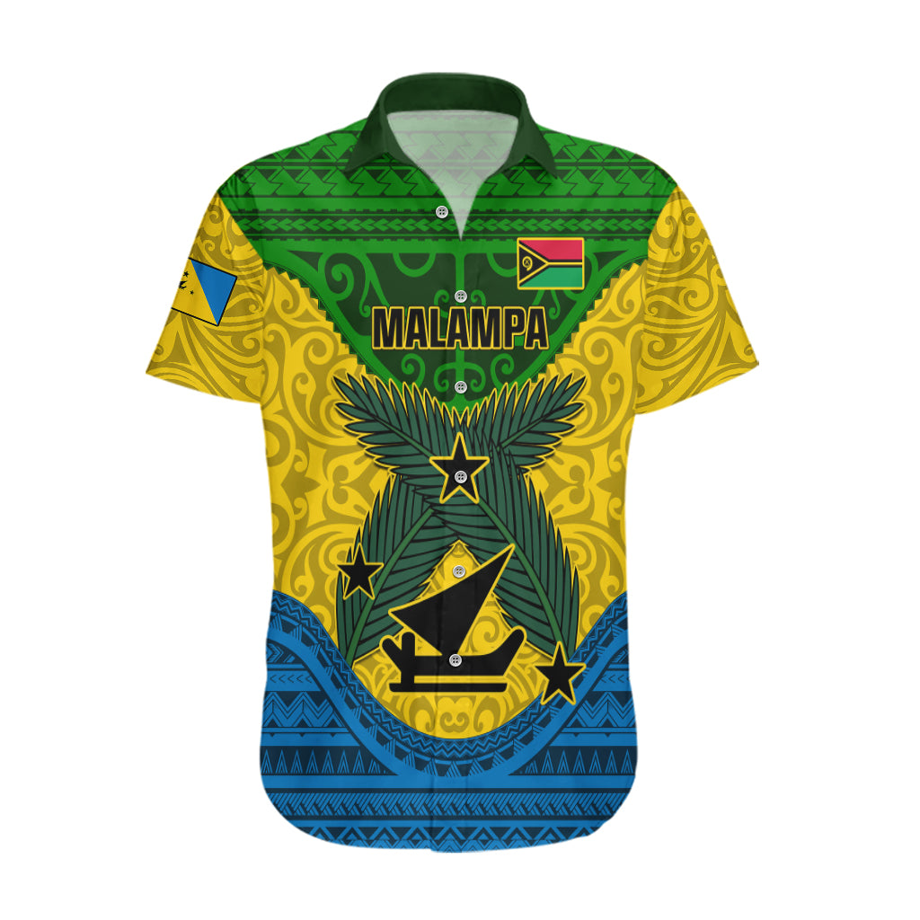 Vanuatu Malampa Province Hawaiian Shirt Coat Of Arms And Namele Fern Polynesian Pattern LT05 Yellow - Polynesian Pride