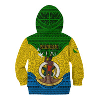 Vanuatu Malampa Province Kid Hoodie Coat Of Arms And Namele Fern Polynesian Pattern LT05 - Polynesian Pride
