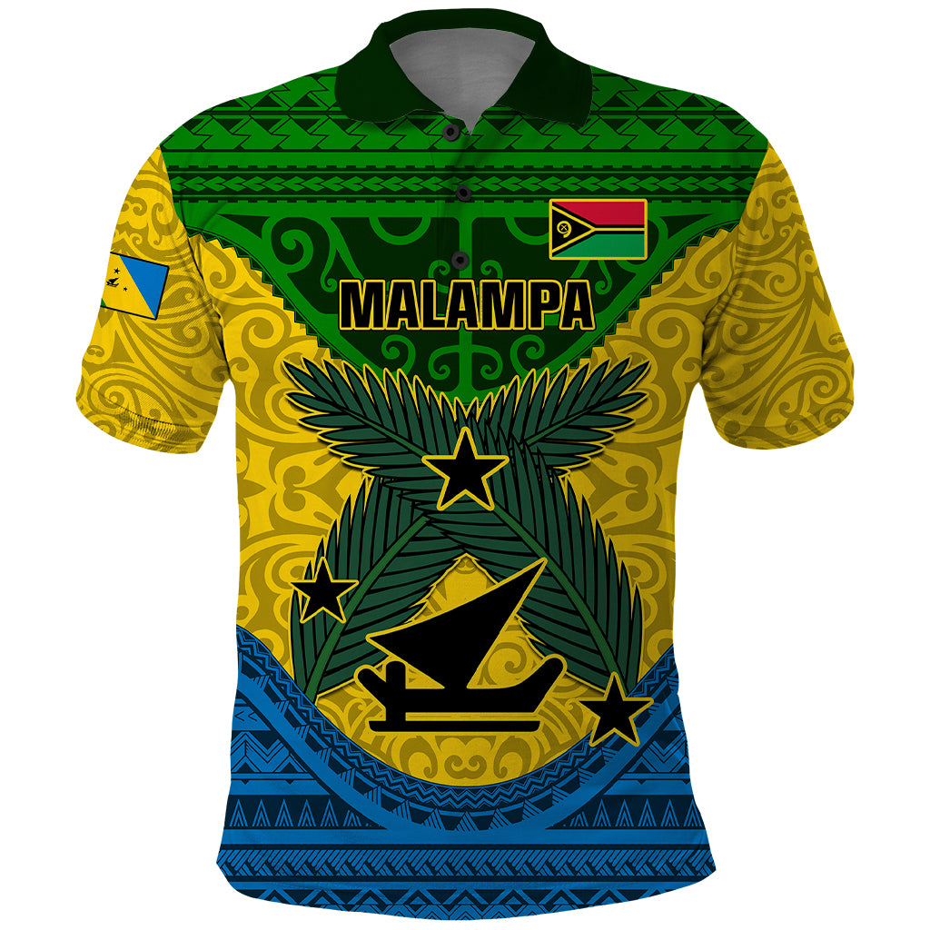 Vanuatu Malampa Province Polo Shirt Coat Of Arms And Namele Fern Polynesian Pattern LT05 Yellow - Polynesian Pride
