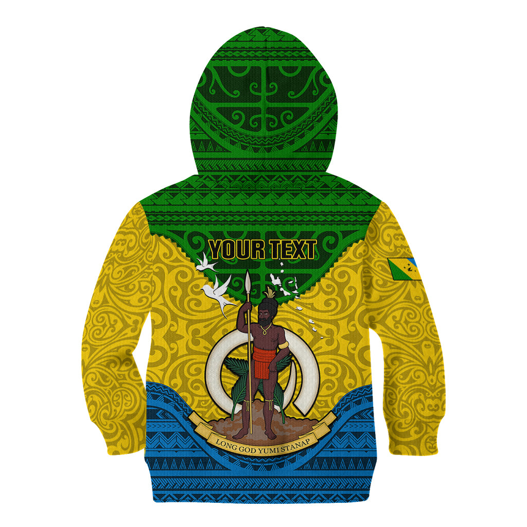 Personalized Vanuatu Malampa Province Kid Hoodie Coat Of Arms And Namele Fern Polynesian Pattern LT05 - Polynesian Pride
