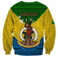 Personalized Vanuatu Malampa Province Sweatshirt Coat Of Arms And Namele Fern Polynesian Pattern LT05 - Polynesian Pride