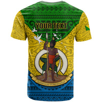 Personalized Vanuatu Malampa Province T Shirt Coat Of Arms And Namele Fern Polynesian Pattern LT05 - Polynesian Pride