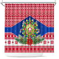 Philippines Christmas Shower Curtain Filipino Parol Maligayang Pasko LT05 Red - Polynesian Pride