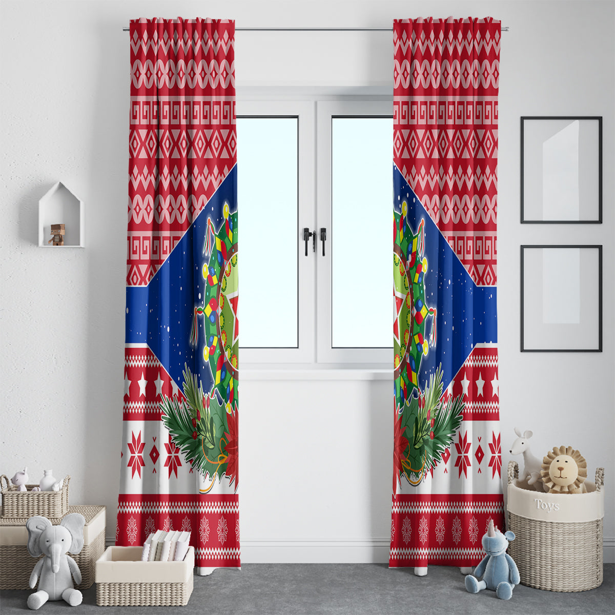 Philippines Christmas Window Curtain Filipino Parol Maligayang Pasko LT05 - Polynesian Pride