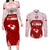 Custom Tonga Rugby Couples Matching Long Sleeve Bodycon Dress and Long Sleeve Button Shirt 2023 Pacific Championships Kupesi Ngatu Mate Maa LT05 Red - Polynesian Pride