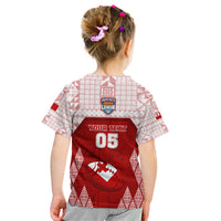 Custom Tonga Rugby Kid T Shirt 2023 Pacific Championships Kupesi Ngatu Mate Maa LT05 - Polynesian Pride
