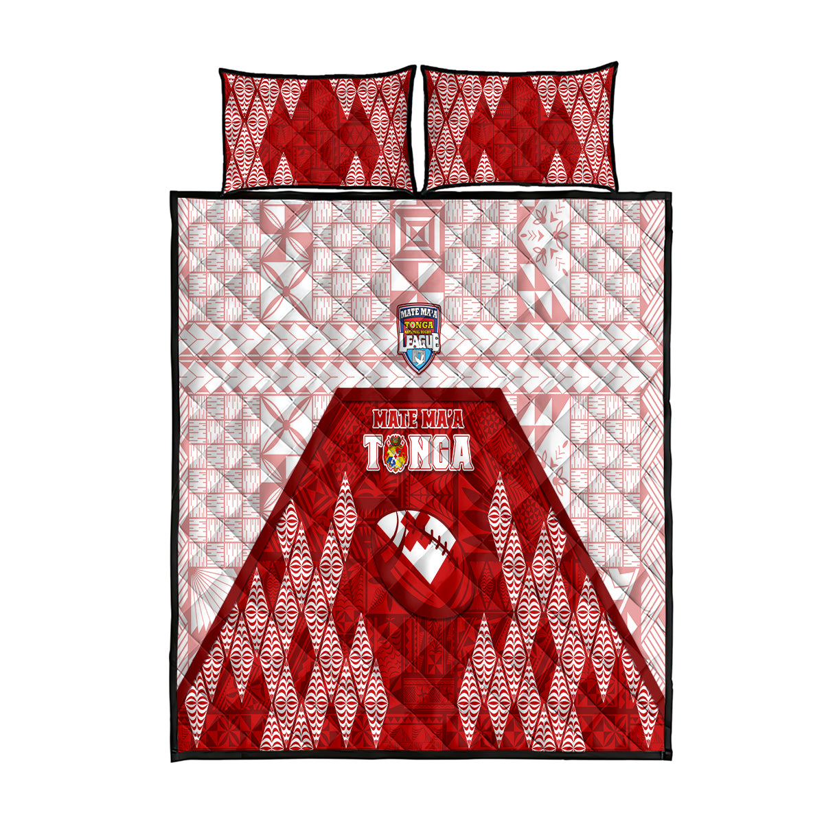 Tonga Rugby Quilt Bed Set 2023 Pacific Championships Kupesi Ngatu Mate Maa LT05 Red - Polynesian Pride