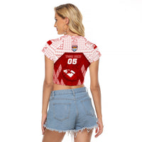 Custom Tonga Rugby Raglan Cropped T Shirt 2023 Pacific Championships Kupesi Ngatu Mate Maa LT05 - Polynesian Pride