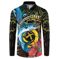 Vanuatu Fishing Button Sweatshirt It's Time To Fish