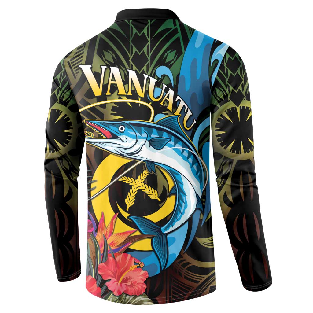 Vanuatu Fishing Button Sweatshirt It's Time To Fish