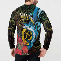 Vanuatu Fishing Button Sweatshirt It's Time To Fish