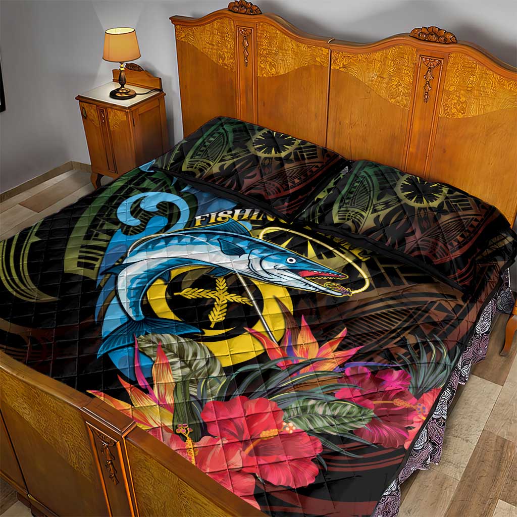 Vanuatu Fishing Quilt Bed Set It's Time To Fish