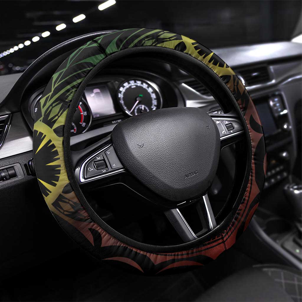 Vanuatu Fishing Steering Wheel Cover It's Time To Fish LT05 Universal Fit Black - Polynesian Pride