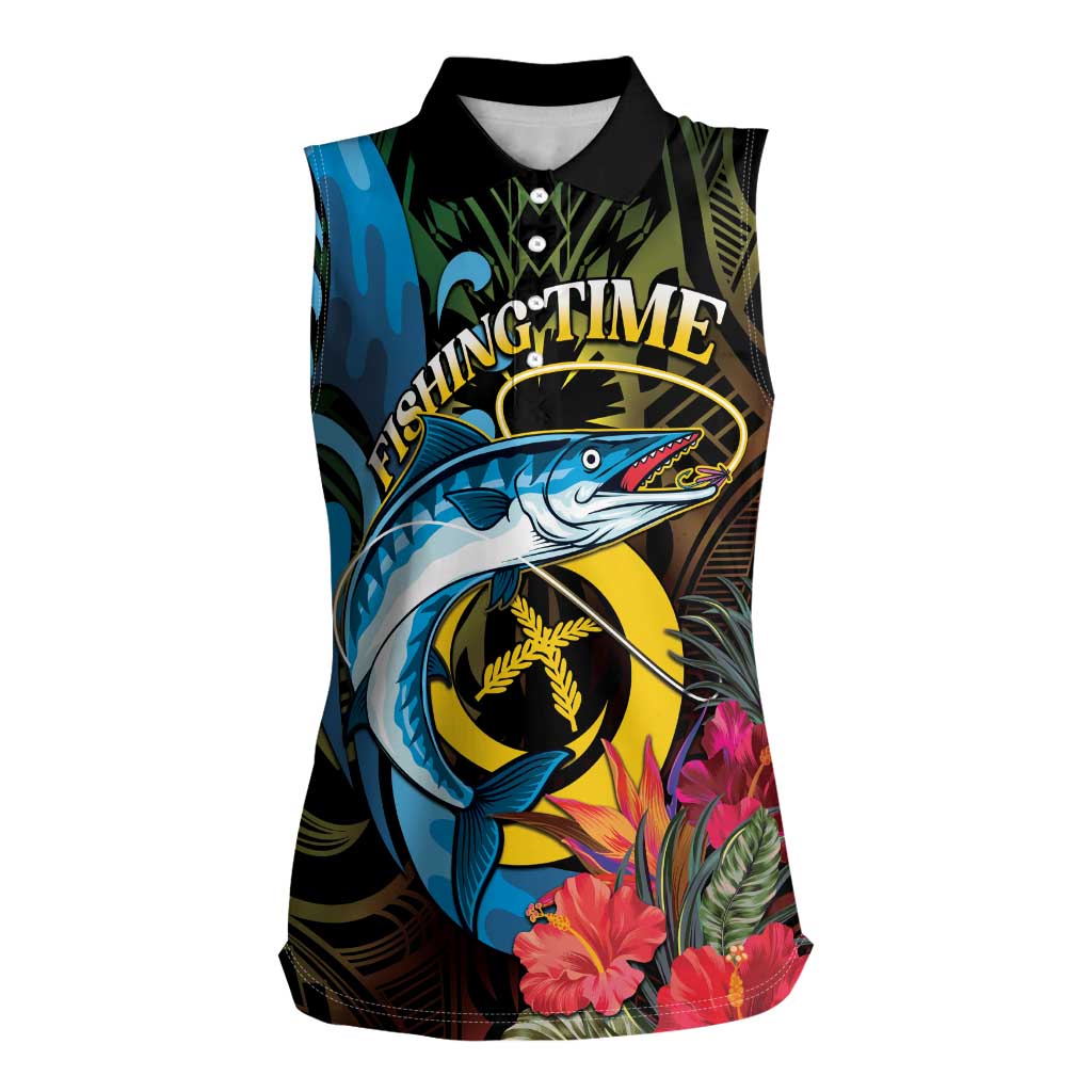 Vanuatu Fishing Women Sleeveless Polo Shirt It's Time To Fish