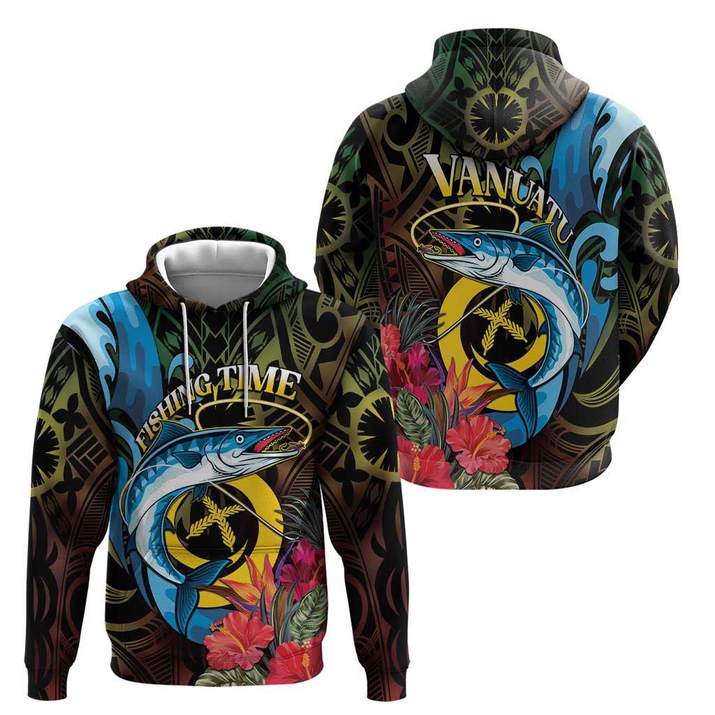 Vanuatu Fishing Zip Hoodie It's Time To Fish LT05 - Polynesian Pride