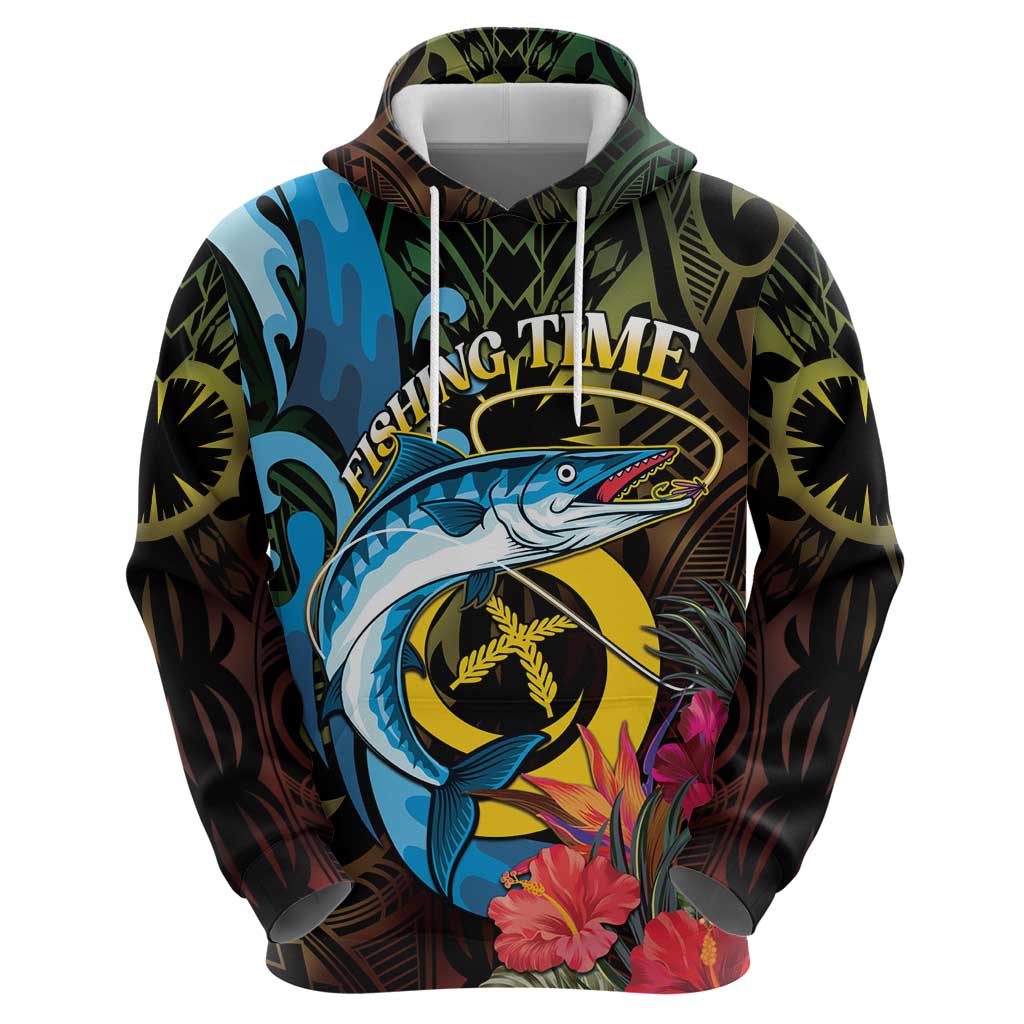 Vanuatu Fishing Zip Hoodie It's Time To Fish LT05 - Polynesian Pride
