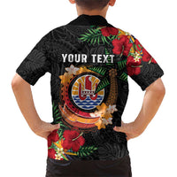 Personalised French Polynesia Outrigger Canoe Race Family Matching Short Sleeve Bodycon Dress and Hawaiian Shirt Tropical Vibe LT05 - Polynesian Pride