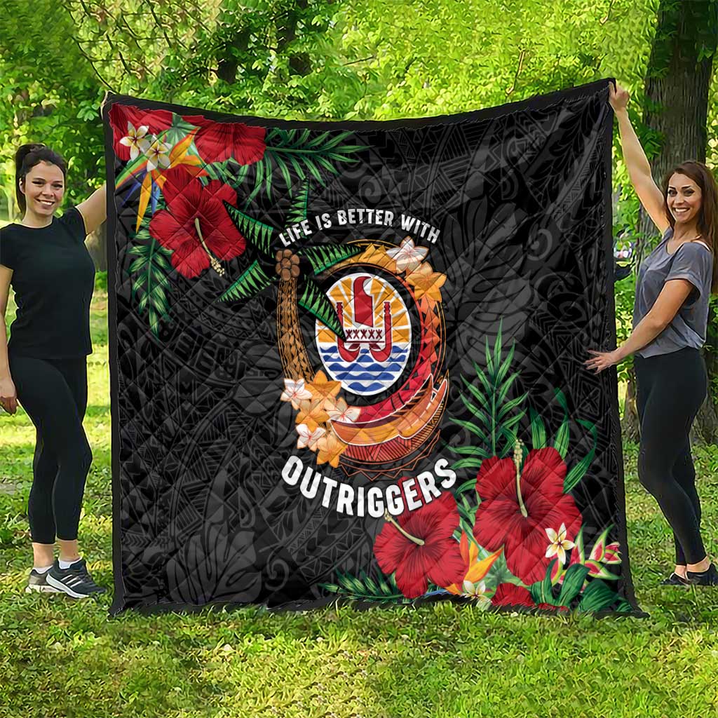 French Polynesia Outrigger Canoe Race Quilt Tropical Vibe LT05 - Polynesian Pride
