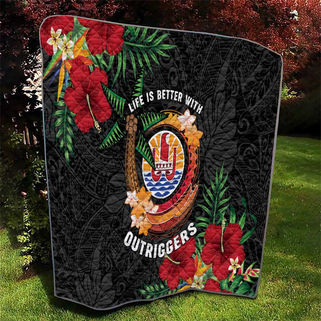 French Polynesia Outrigger Canoe Race Quilt Tropical Vibe LT05 - Polynesian Pride