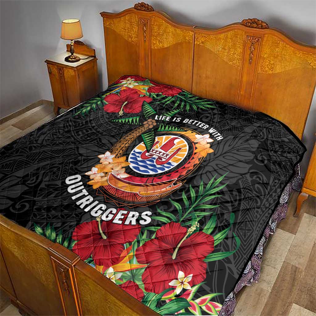 French Polynesia Outrigger Canoe Race Quilt Tropical Vibe LT05 - Polynesian Pride