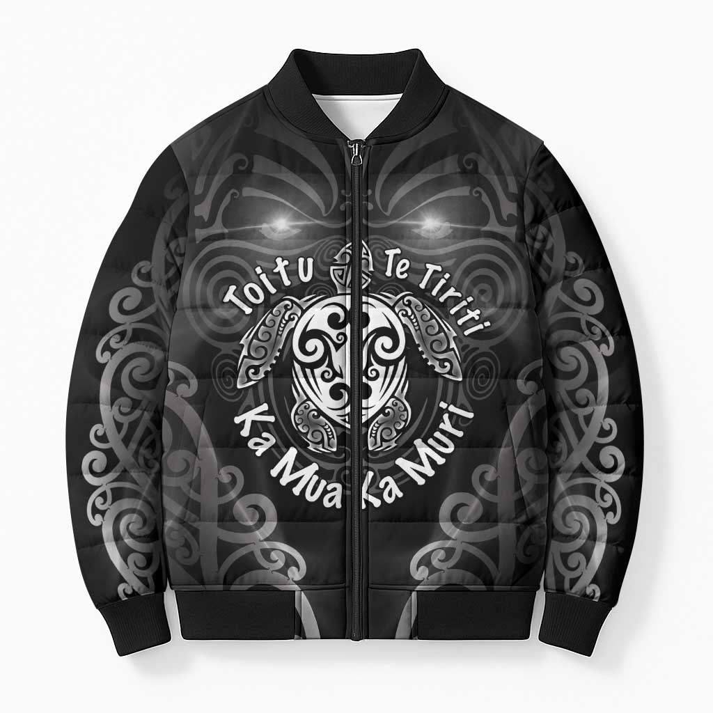 Aotearoa Toitu Te Tiriti Bomber Puffer Jacket Ka Mua Ka Muri