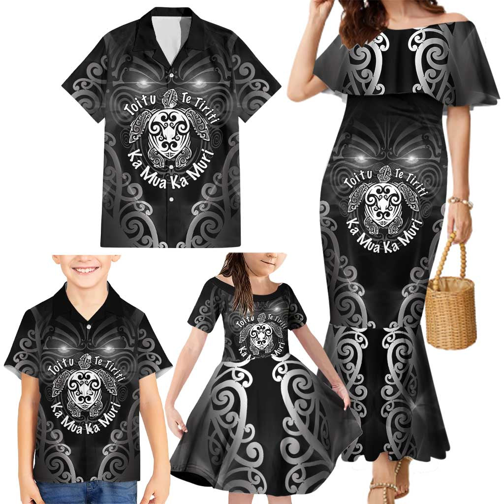 Aotearoa Toitu Te Tiriti Family Matching Mermaid Dress and Hawaiian Shirt Ka Mua Ka Muri