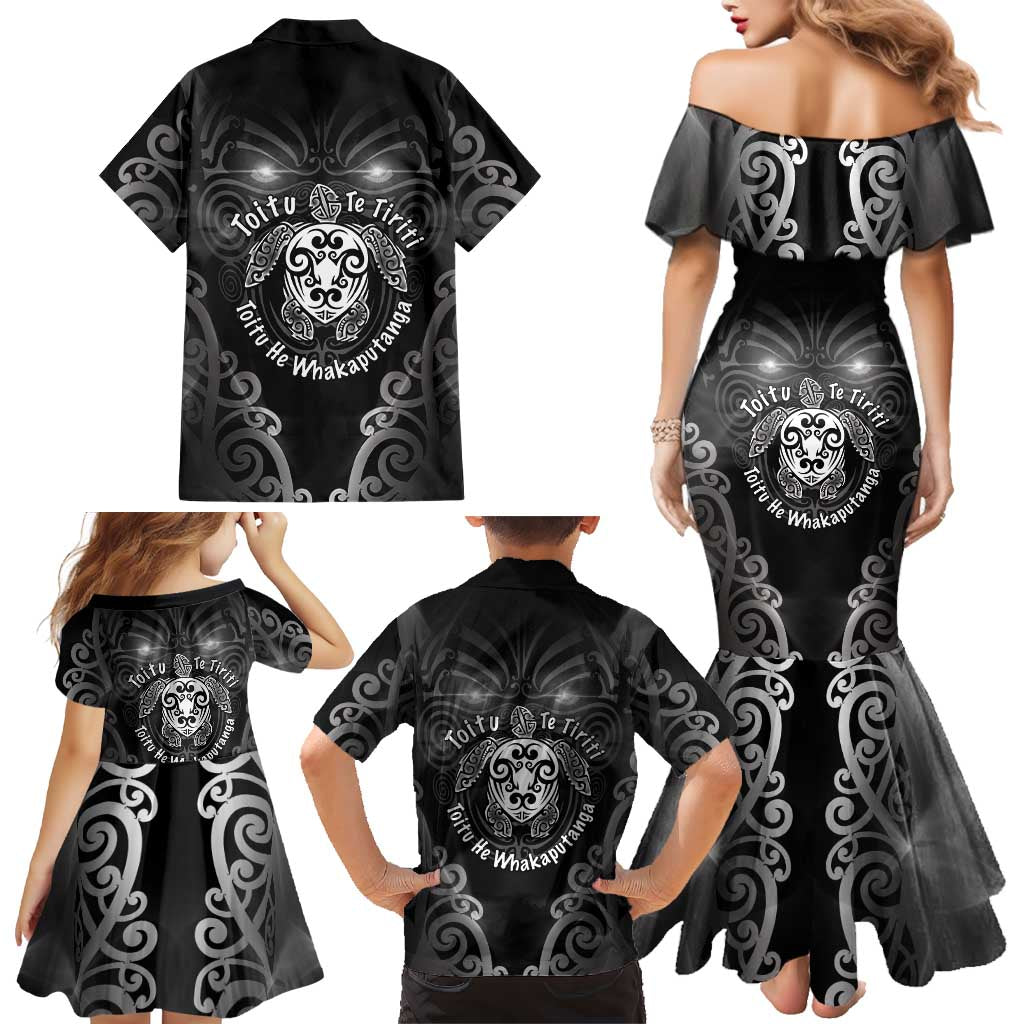 Aotearoa Toitu Te Tiriti Family Matching Mermaid Dress and Hawaiian Shirt Ka Mua Ka Muri