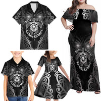 Aotearoa Toitu Te Tiriti Family Matching Off Shoulder Maxi Dress and Hawaiian Shirt Ka Mua Ka Muri