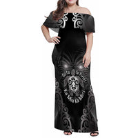 Aotearoa Toitu Te Tiriti Family Matching Off Shoulder Maxi Dress and Hawaiian Shirt Ka Mua Ka Muri