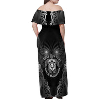 Aotearoa Toitu Te Tiriti Family Matching Off Shoulder Maxi Dress and Hawaiian Shirt Ka Mua Ka Muri