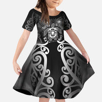 Aotearoa Toitu Te Tiriti Family Matching Off Shoulder Short Dress and Hawaiian Shirt Ka Mua Ka Muri