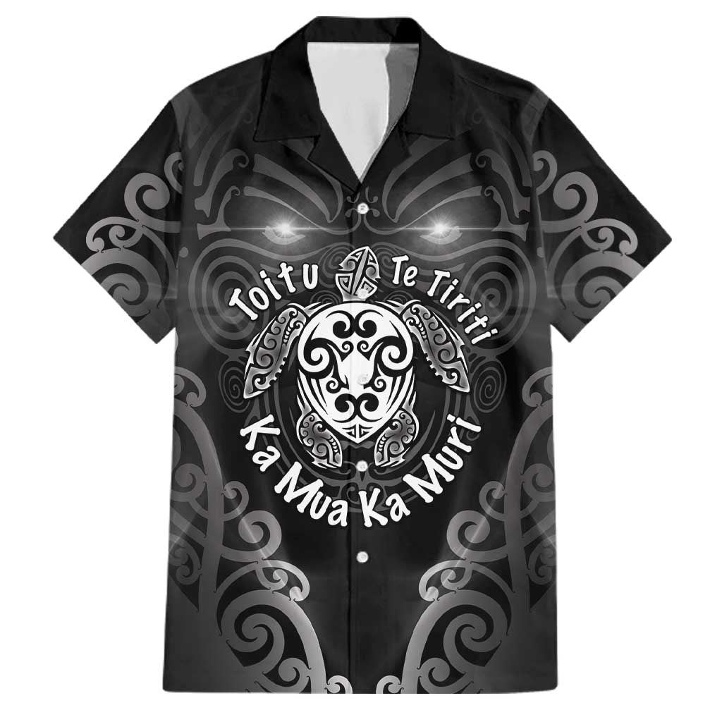 Aotearoa Toitu Te Tiriti Family Matching Off Shoulder Short Dress and Hawaiian Shirt Ka Mua Ka Muri