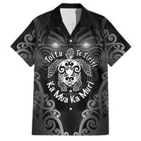 Aotearoa Toitu Te Tiriti Family Matching Off Shoulder Short Dress and Hawaiian Shirt Ka Mua Ka Muri