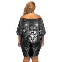 Aotearoa Toitu Te Tiriti Family Matching Off Shoulder Short Dress and Hawaiian Shirt Ka Mua Ka Muri