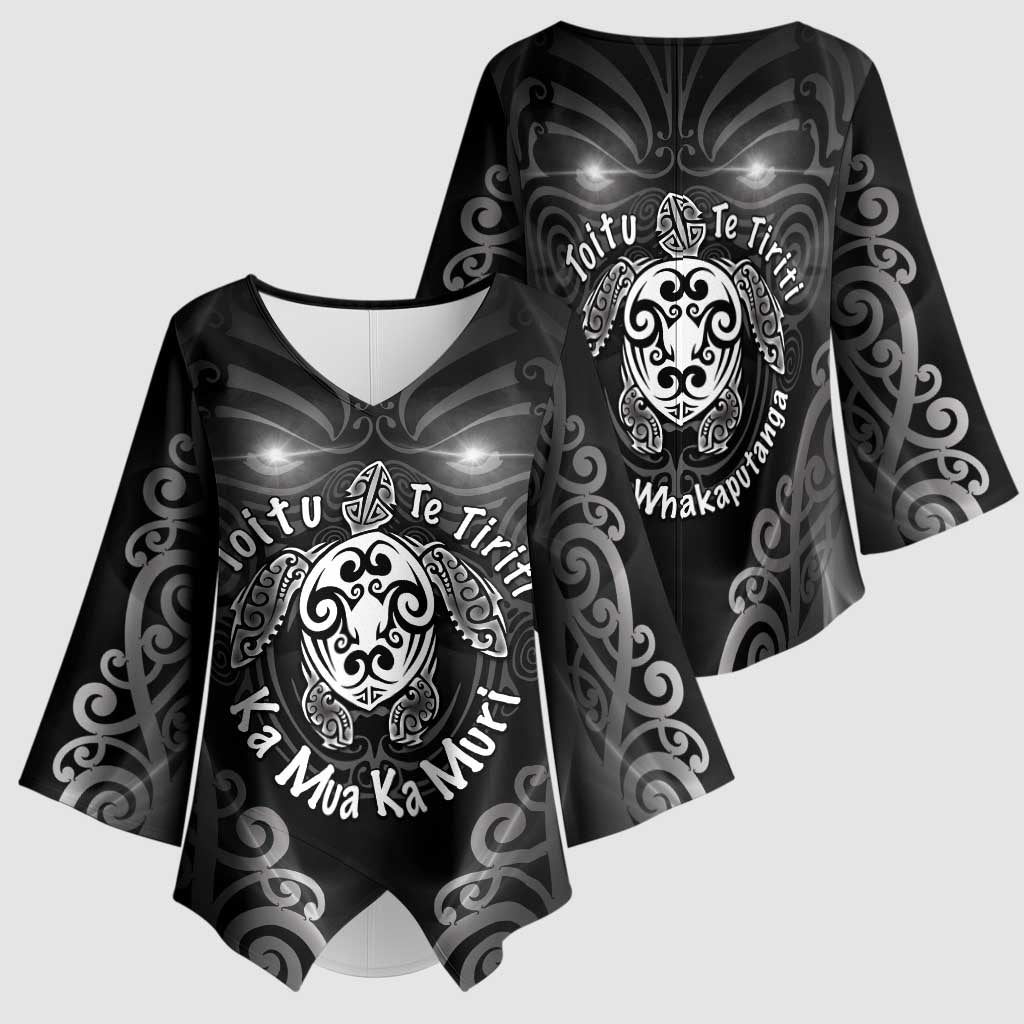 Aotearoa Toitu Te Tiriti Kimono Sleeve Blouse Ka Mua Ka Muri