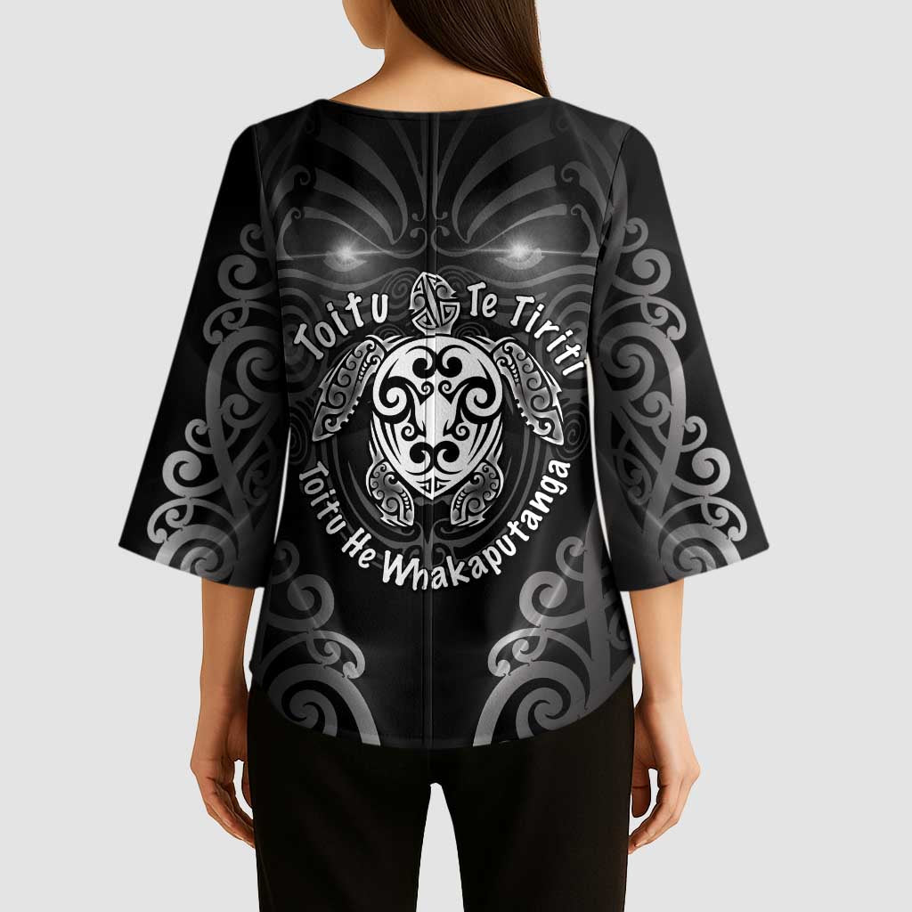 Aotearoa Toitu Te Tiriti Kimono Sleeve Blouse Ka Mua Ka Muri