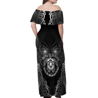 Aotearoa Toitu Te Tiriti Off Shoulder Maxi Dress Ka Mua Ka Muri