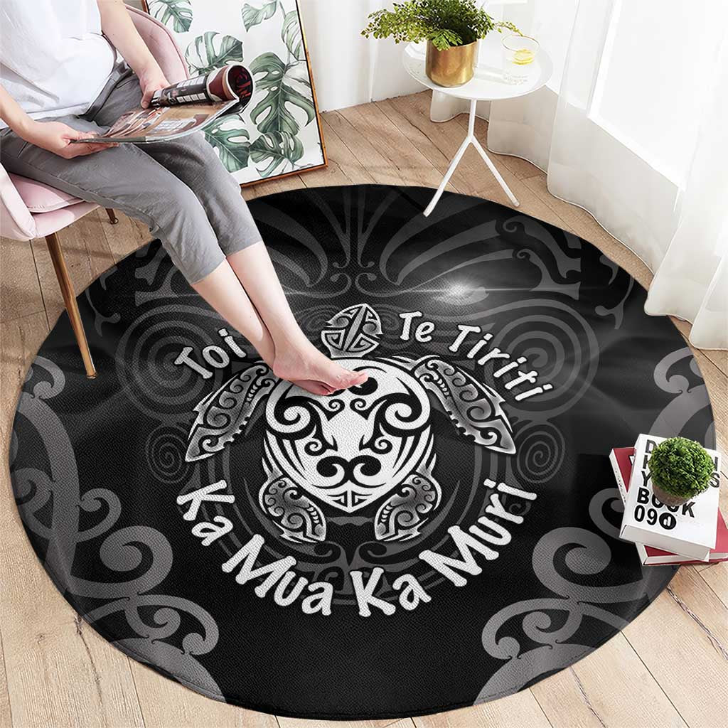 Aotearoa Toitu Te Tiriti Round Carpet Ka Mua Ka Muri