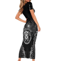 Aotearoa Toitu Te Tiriti Short Sleeve Bodycon Dress Ka Mua Ka Muri