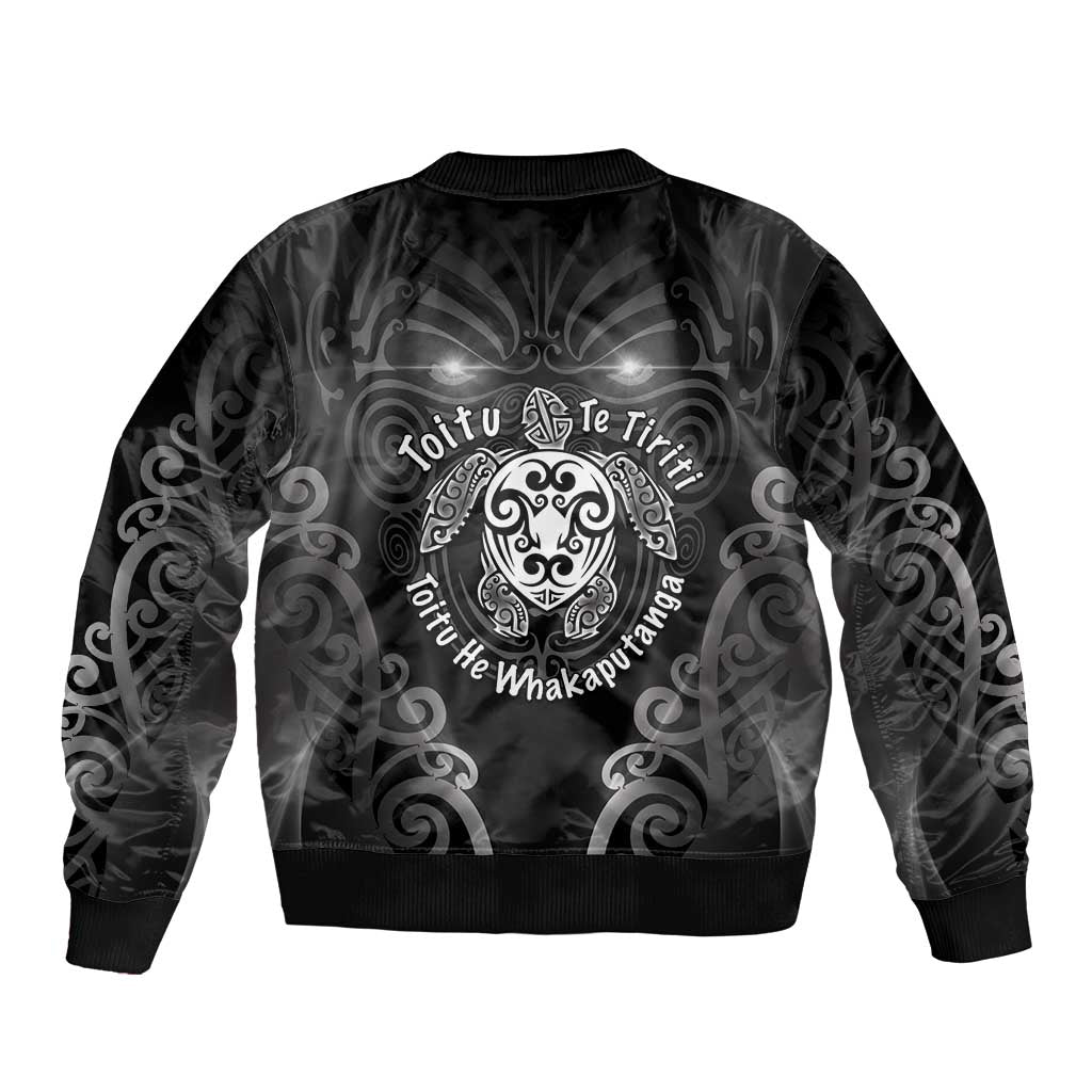 Aotearoa Toitu Te Tiriti Sleeve Zip Bomber Jacket Ka Mua Ka Muri LT05 - Polynesian Pride