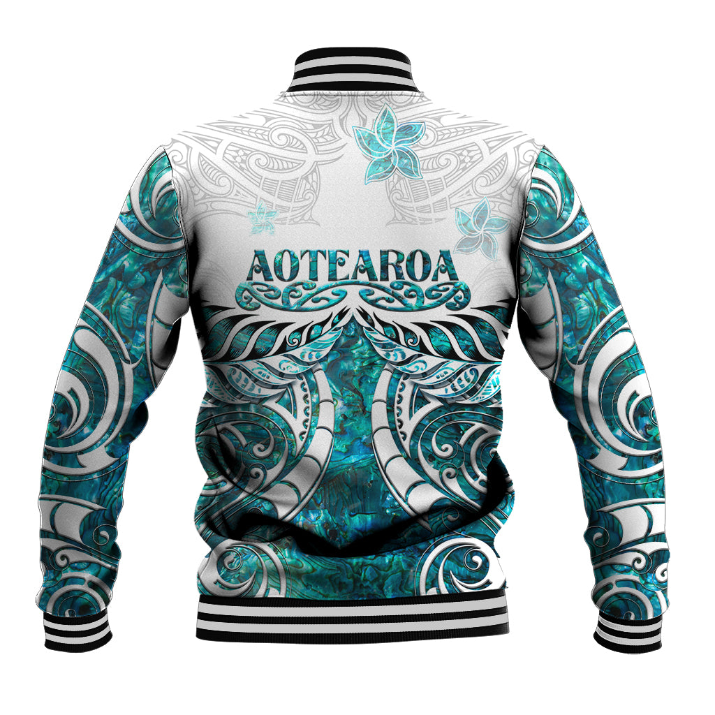 New Zealand Aotearoa Kia Ora Baseball Jacket Paua Shell Maori Silver Fern LT05 - Polynesian Pride