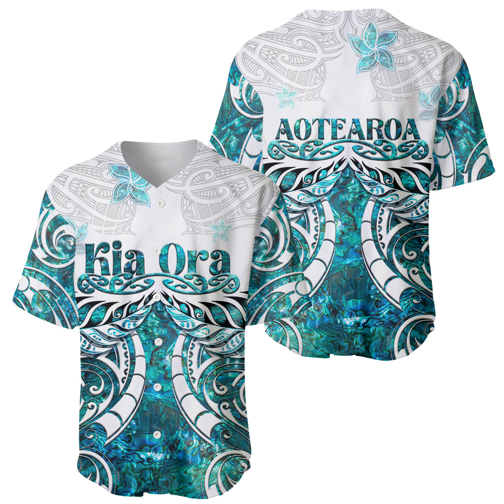 New Zealand Aotearoa Kia Ora Baseball Jersey Paua Shell Maori Silver Fern LT05 - Polynesian Pride